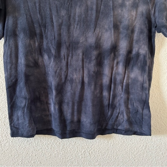 Soft and Sexy Rib Shirt Medium Tie Dye Blue Pullover Boho Casual Lounge - Picture 2 of 8